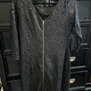 Calvin Klein size 12 black dress with lace pattern